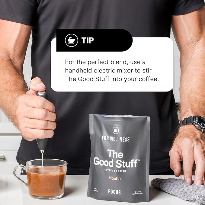 For Wellness The Good Stuff Focus – Mocha Coffee Booster | Nootropic Collagen Creamer with MCTs for Focus, Energy & Wellness | Non-Dairy, Keto-Friendly, 14 Servings