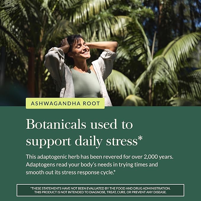 Gaia Herbs Ashwagandha Root - Stress Relief & Sleep Support Supplement - Supports Balanced Energy Levels & Positive Outlook* - 60 Vegan Liquid Phyto Capsules (30-Day Supply)