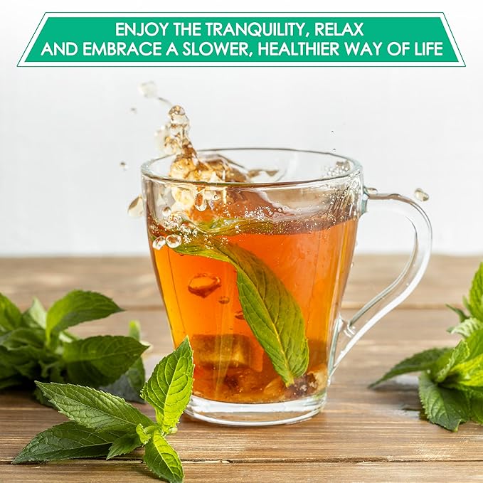 NHAT ANH FARM - Premium Peppermint Tea Bags, 40 Peppermint Tea Bags, 100% Natural Dried Mint Leaves, Naturally Sweet Herbal Tea, Sugar-Free, Caffeine-Free, No Additives.
