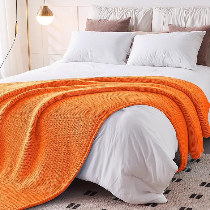 L'AGRATY Knitted Weighted Blanket - 48"x72" 20lbs Cooling Chunky Knit Heavy Blanket for Adults Braided Crochet Throw Thick Cable Yarn Knit Decorative No Beads Evenly Weighted Machine Washable