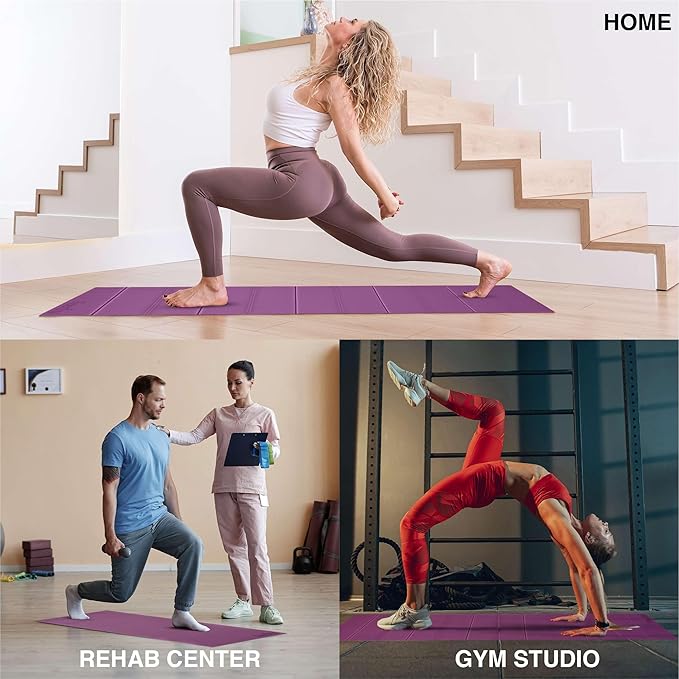 Foldable Yoga Exercise Mat – Lightweight, Anti-Slip, and Easy to Store for Yoga, Pilates, Home Workouts, and Floor Exercises