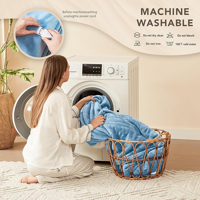 Homemate Heated Electric Blanket King Size - 100"x90" Heating BedBlanket Throw with 10 Heating Levels&8 Hours Auto Off, Fast Heating Over-Heated Protection Ultra Soft Flannel ETL Certified, Grey