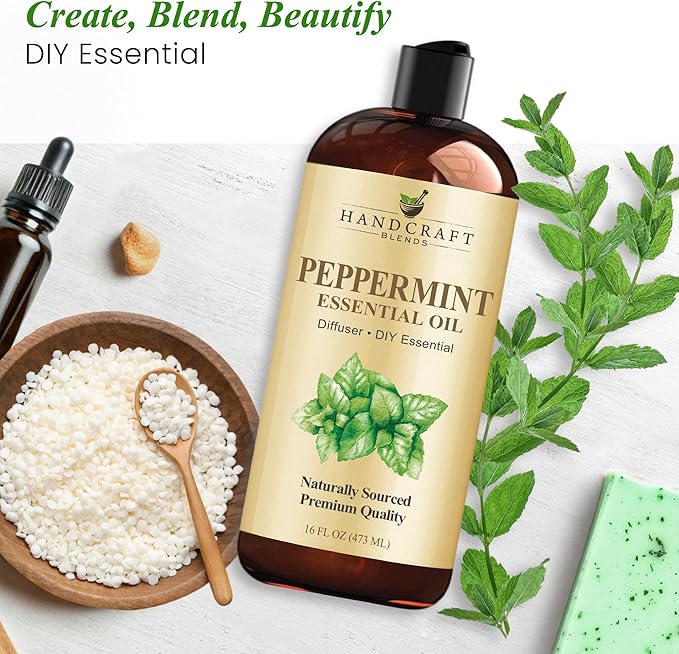 Handcraft Blends Peppermint Essential Oil - Huge 16 Fl Oz - for Candle Making, Soap Making, Diffusers, and Aromatherapy