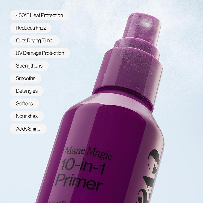 Eva NYC 10-in-1 Hair Primer - New Fine Mist + No-Leak Spray - Sunflower Seed + Argan Oil Heat Protection Spray - Anti-Frizz + Add Shine - Medium + Thick Hair - Packaging May Vary-Vanilla Scent-5 fl oz