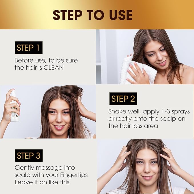 Herb Hair Growth Oil Spray for Women Men - Dry Scalp Hair Growth Serum for Combat Hair Loss, Strengthening, Boost Scalp Health to Stimulate Thinning Hair Regrowth Thicker & Longer