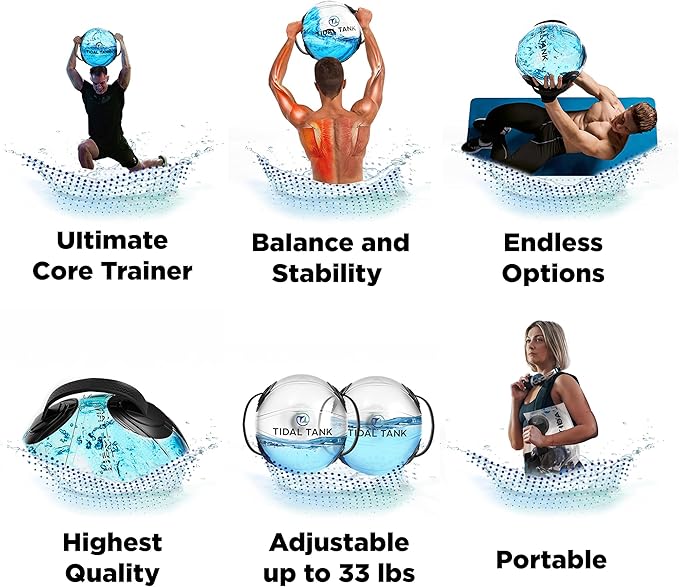 Sphere Mini - Heavy Bag Aqua Ball, Water Weight - Sandbag Weight Set for Home Gym, Adjustable Sand Bags Weights Workout - Portable Exercise Fitness Equipment - Workout Videos