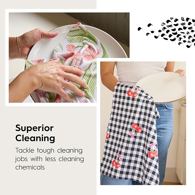 GEOMETRY Spring Kitchen Towels - Quick Dry Microfiber Cloth Spring & Summer Dish Towels for Kitchen Drying - Premium Quick Dry Towel - Spring Picnics, 18" x 30" - 1-Pack