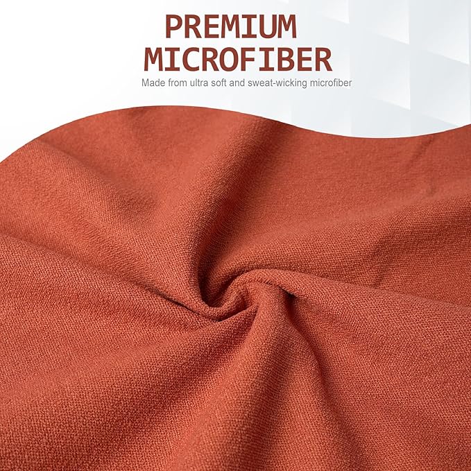 Eunzel Hot Yoga Towel - Microfiber Non Slip Yoga Mat Towel with Grip Dot Sweat Absorbent Towel for Hot Yoga, Pilates and Fitness 72" x 24", Sedona Red/Orange