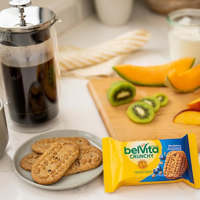 belVita Breakfast Bars Biscuits, Blueberry, Value Pack, 12 Packs (4 Biscuits Per Pack)