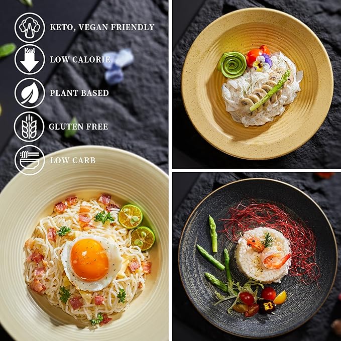 YUHO Konjac Shirataki Noodles Variety Spaghetti Fettuccine Rice Pasta Keto Ready to Eat Vegan Gluten Free Low Carb Calorie Sugar Free Plant-Based Noodle, 8 Pack, 53.61 Oz
