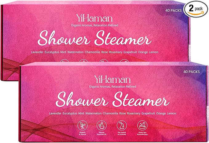 2SET 40PCS Shower Steamers Aromatherapy for Women or Men, 10 Scents Organic Shower Bombs, Relaxation with Organic Essential Oils, Birthday Self Care Gift for Women(80 PCS)