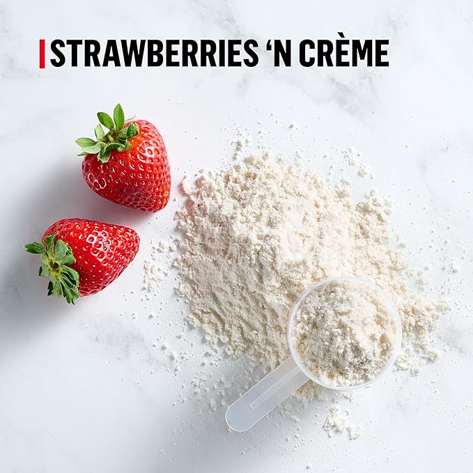Muscle Milk Genuine Protein Powder, Strawberries 'N Crème, 32g Protein, 4.94 Pound