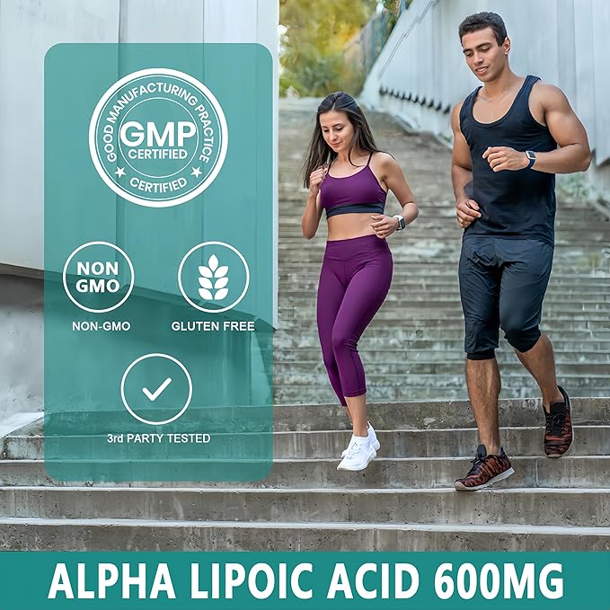 Alpha Lipoic Acid 600mg - High Absorption ALA Supplement Antioxidant for Nerve, Energy, Metabolism & Liver Detox Support - Extra Strength Alpha Lipoic Acid Softgels - Non-GMO, 120 Vegan Capsules