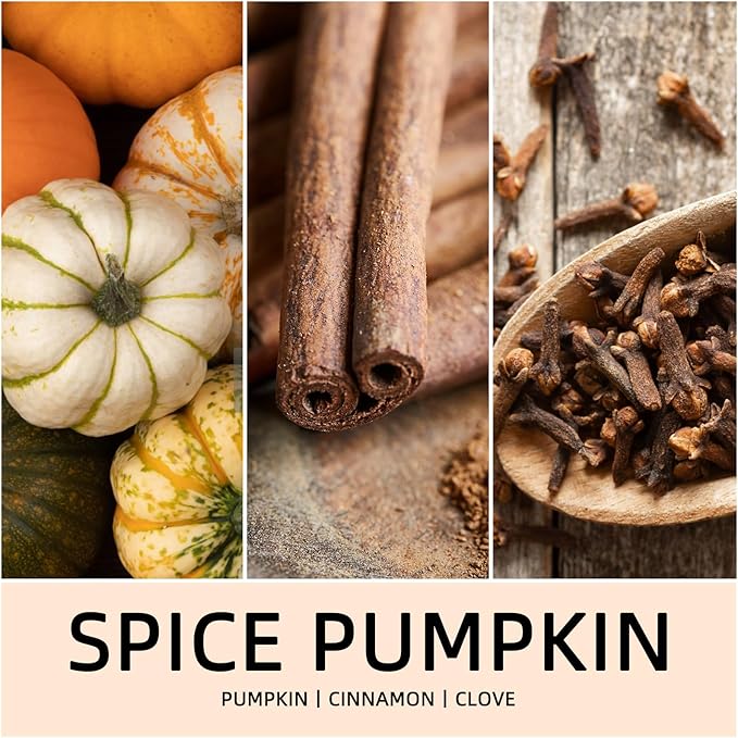 Pumpkin Spice Candle 7 Oz, Warm Pumpkin Spice & Sweet Vanilla Fall Scented Candles for Cozy Autumn Home Décor, Perfect Fall Gift for Pumpkin Lovers, 50 Hour Long Burn