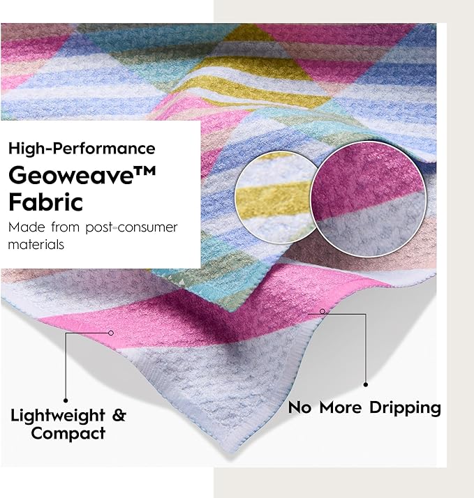 GEOMETRY Spring Kitchen Towels - Double Sided, Quick Dry Microfiber Cloth - Spring & Summer Dish Towels for Kitchen Drying - Premium Quick Dry Towel - Dancy, 18" x 30" - 1-Pack
