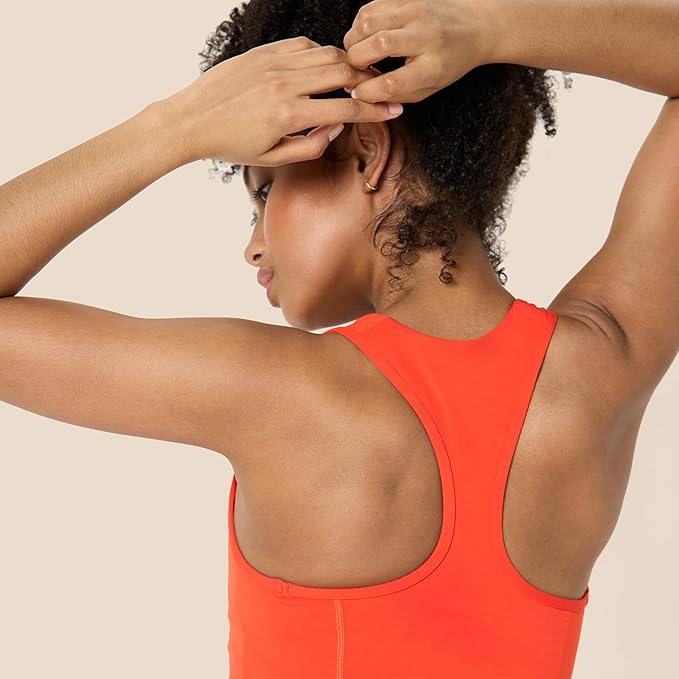 Amazon Essentials Women's Active FormFlex Buttery Soft Light Support Square Neck Racerback Sports Bra
