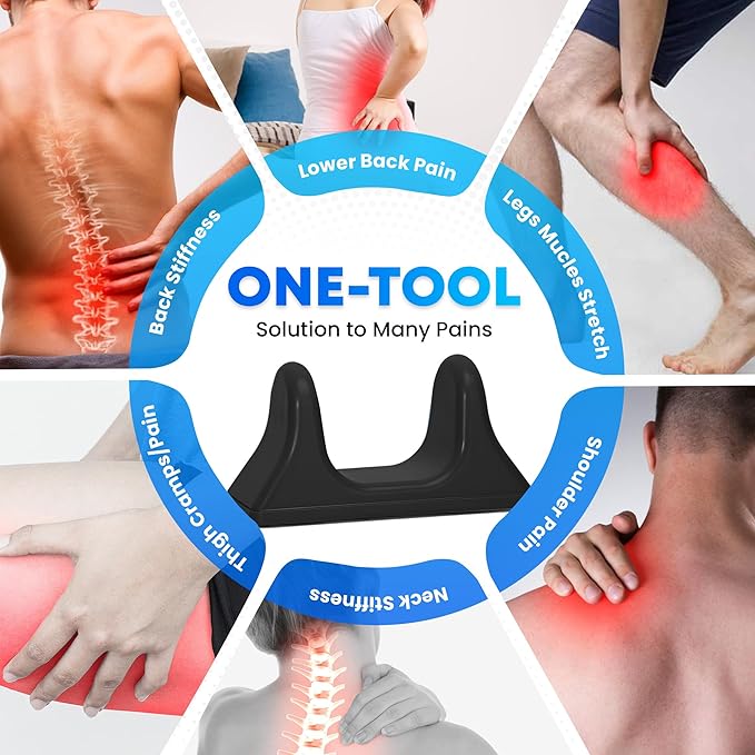 Psoas Release Tool, Hip Hook Psoas Muscle Release Tool, Deep Tissue Hip Massager and Back Stretcher for Hip Flexor and Trigger Point Relief (Black)