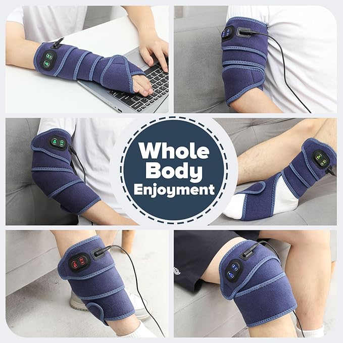Versatile Heating Pad for Arm, Elbow, Wrist, Leg, Stomach, with 3 Time Settings, 4 Heating Levels, 78 inches Long Cord, Flexible Hot Therapy Wrap for Targeted Pain Relief (Blue)
