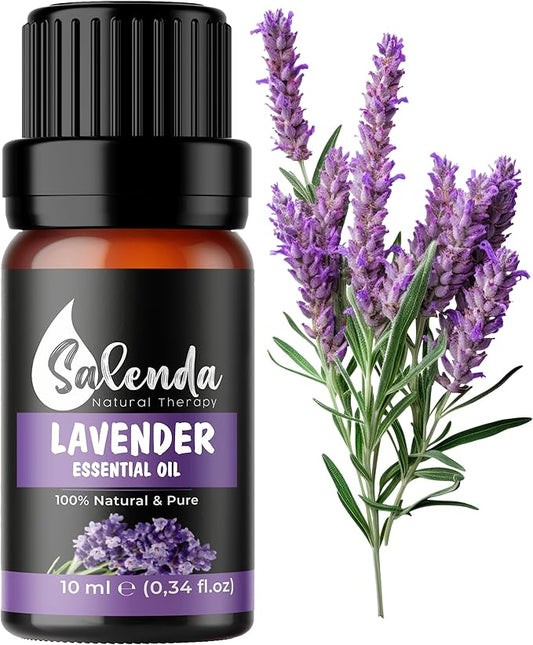 Lavender Essential Oil by Salenda - 100% Pure, for Diffuser, Massage, Skin & Hair Care - 0.34 Fl Oz (10 ml)