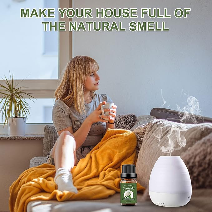 Sedbuwza Gardenia Essential Oil, Pure Organic Gardenia Fragrance Oil for Diffuser, Humidifier, Soap, Candle, Perfume