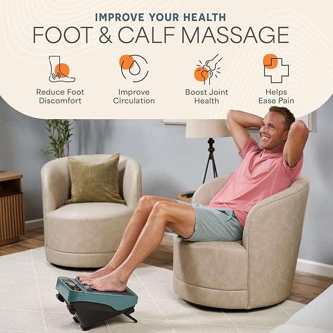 LifePro Foot Massager for Neuropathy - Relaxing Calf and Foot Therapy with Heat Option for Maximum Soothing Relief - Massager for Blood Circulation and Revitalization