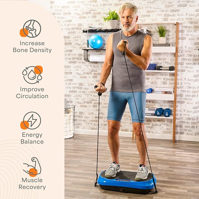 Lifepro Waver Mini Vibration Plate for Lymphatic Drainage – Whole Body Vibrating Platform Exercise Machine for Muscle Toning & Recovery with Remote & Resistance Bands, Max Load 260 lb