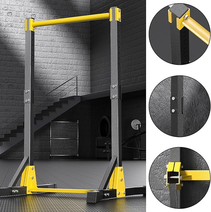 Pull Up Station, 11-Level Height Adjustable Pull Up Bar Stand, Free Standing Pull Up Bar for Home Gym Multi-Function Strength Training Pull Up Dip Station, Power Tower