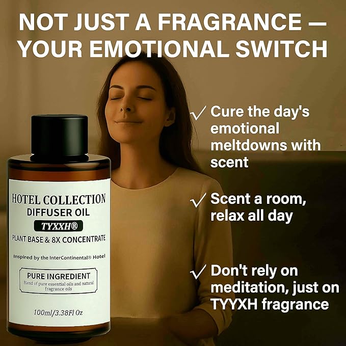 Hotel Collection Diffuser Oil, InterContinental Inspired Essential Oils for Waterless, Cold Air, Ultrasonic & Reed Diffusers, HVAC, Long-Lasting 5-Star Hotel Fragrance for Home, Office, Spa, 3.38fl oz