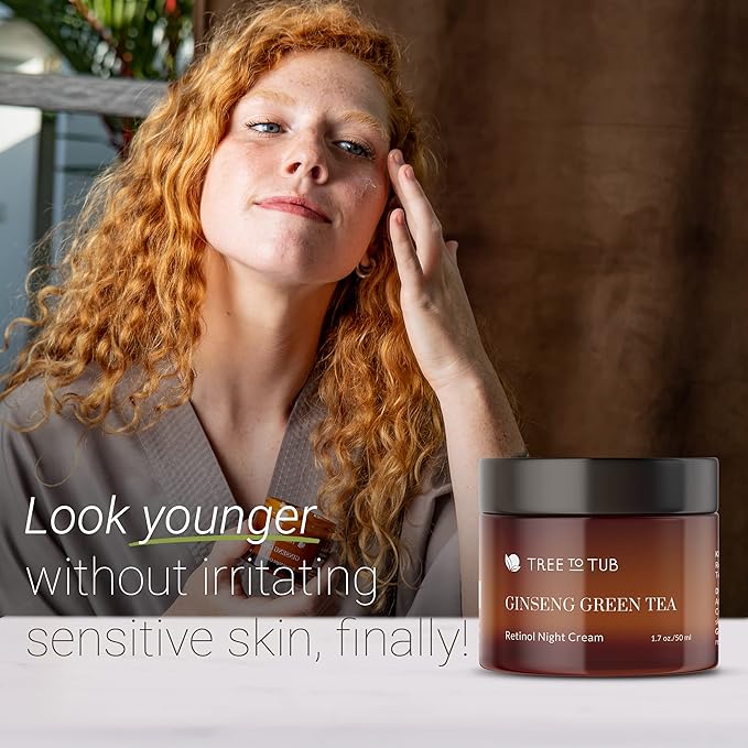 Tree to Tub Retinol Anti Aging Face Moisturizer for Dry & Sensitive Skin and Retinol Under Eye Cream for Dark Circles, Puffiness, Wrinkles, Bags Under Eyes