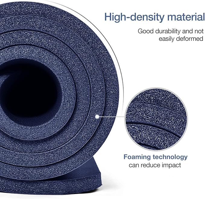 Yoga Mat Non Slip NBR Thick Yoga Mat, 72"L x 32"/24"W x 0.6"/0.4"TH (185cm x 80cm/61cm x 15mm/10mm), Anti-Tear Exercise Mat with Carrying Strap and Bag, Workout Mats for Yoga, Pilates, Floor Exercises