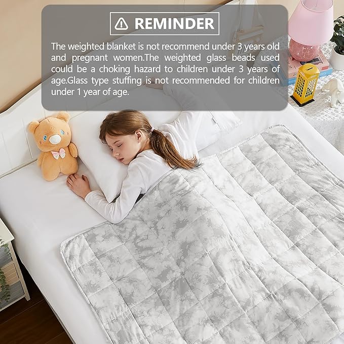 L'AGRATY Weighted Blanket - 36"x48" 5lbs Microfiber Material with Glass Beads Small Blanket for All-Season Summer Fall Winter Soft Thick