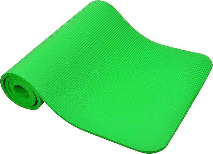 Fitvids 1/2-Inch Extra Thick High Density Anti-Tear Exercise Yoga Mat with Knee Pad and Carrying Strap, Multiple Colors