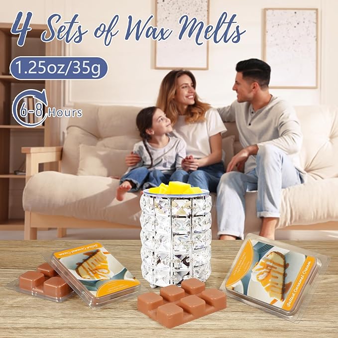 SCENTORINI Wax Melts, Fall Scented Wax Melts, 4 Pack, Salted Caramel Cream, Soy Wax for Candle Making, Wax Warmer