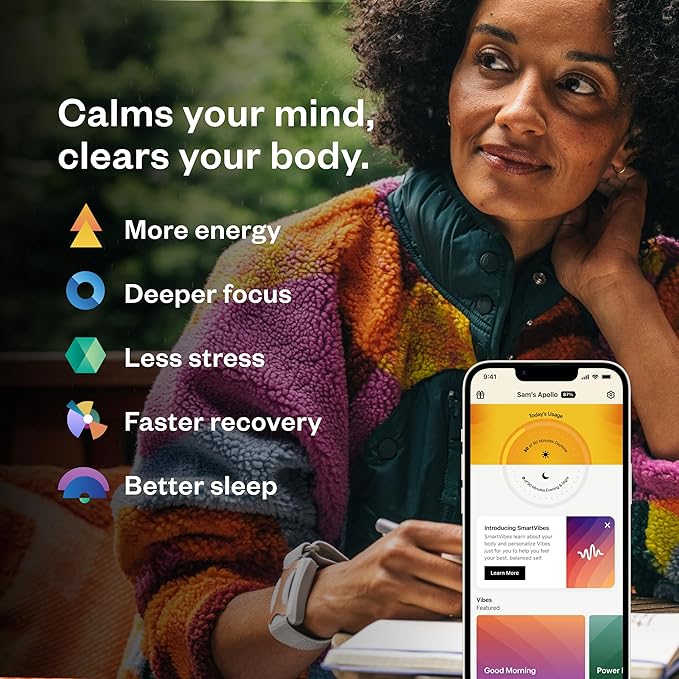 Apollo Neuro Wearable – Award-Winning Sleep & Stress Relief Device – Fall Asleep Faster, Sleep Longer & Deeper – Stimulate Calm, Boost Focus & Relaxation