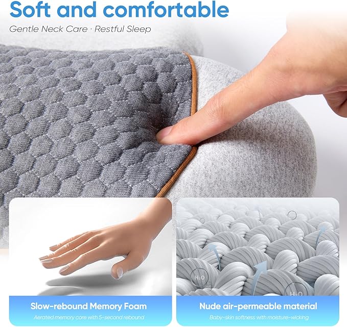 Neck Massager Pillow, 4-in-1 Neck Massager with Heat Massage and Stretching to Relieve Pain Boost Circulation,and Restore Natural Alignment (Light Gray)