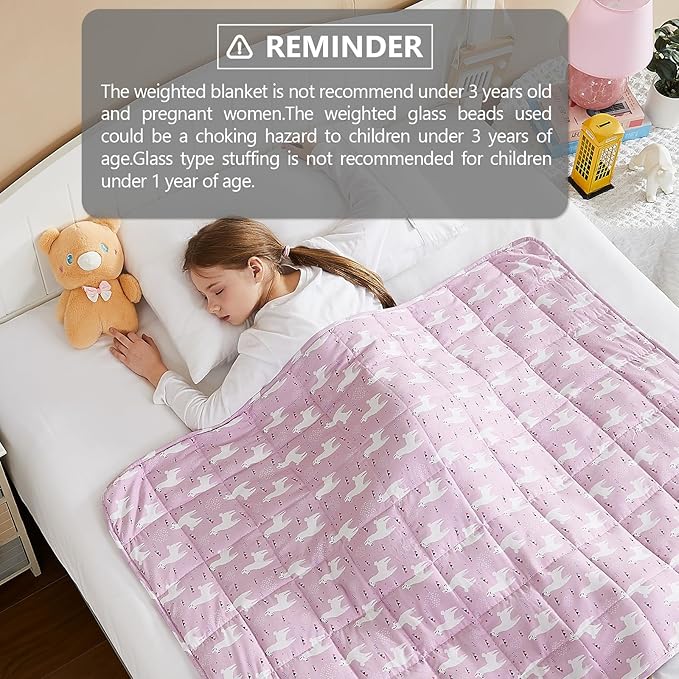 L'AGRATY Weighted Blanket - 40"x60" 10lbs Breathable Weighted Blanket Microfiber Material with Glass Beads