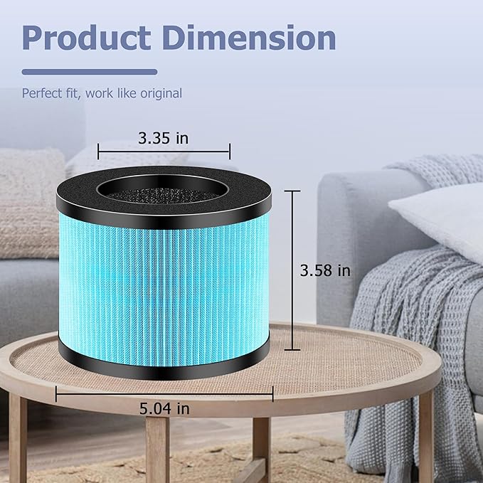 ROMON MK01 & MK06 Filter Replacement for MK01, MK06, ToLife TZ-K1, Kloudi DH-JH01 Air Purifier, Standard Version, 2 Pack, Blue