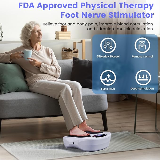 Creliver Foot Nerve Stimulator Pro+, EMS Foot Massager for Neuropathy Pain Relief for Feet, Leg Massager forCirculation, TENS Unit Muscle Stimulator, Gifts for Women Men