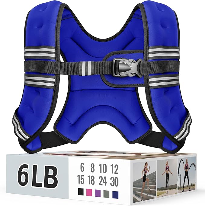 Weighted Vest for Women & Men with Reflective Stripe and Adjustable Buckle, Comfortable & Durable Rucking Vest for Walking, Running & Strength Training