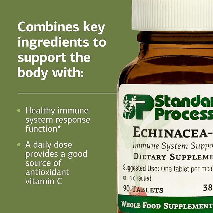 Standard Process Echinacea-C - Supplement for Immune System Support - Offers Daily Vitamin C Dose - Gluten-Free, Non-Dairy & Non-Soy - 90 Tablets (90 Servings)