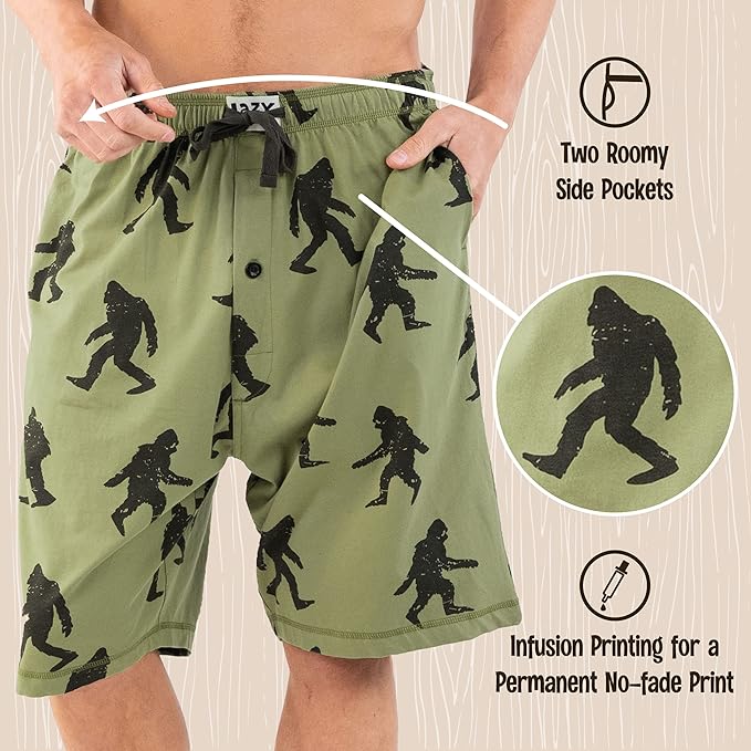 Lazy One Pajama Shorts for Men, Men's Pajama Bottoms, Sleepwear