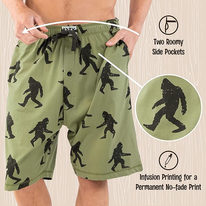 Lazy One Pajama Shorts for Men, Men's Pajama Bottoms, Sleepwear
