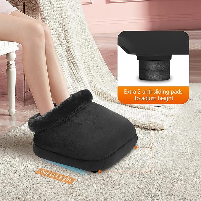 Snailax Shiatsu Foot Massager with Heat, Heated Electric Kneading Foot Massager Machine for Plantar Fasciitis, Removable Cover, Foot Warmer