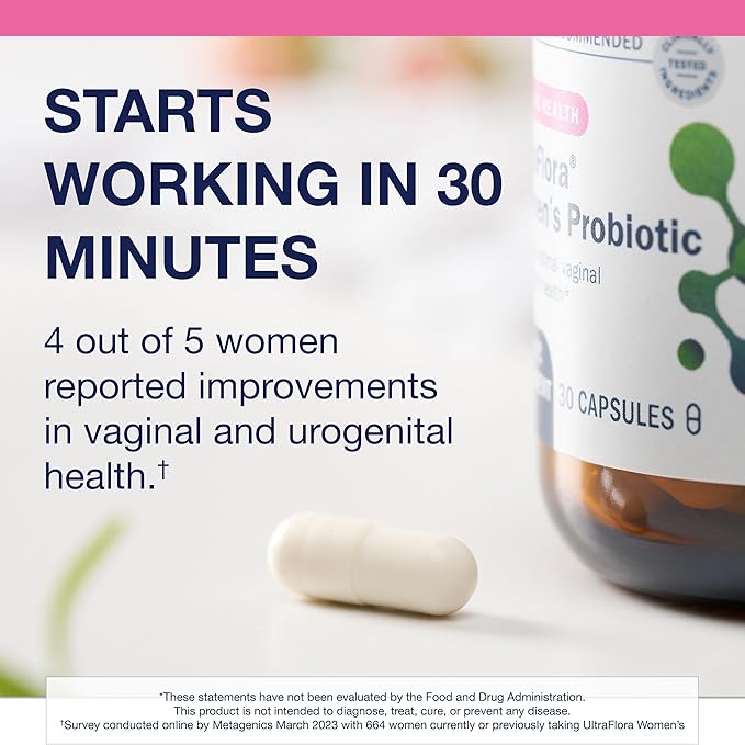 Metagenics UltraFlora Women’s Probiotic – Shelf-Stable Supplement for Vaginal Health, Yeast Balance & Urinary Comfort – with Lactobacillus GR-1 & RC-14 – Non-GMO – 30 Capsules*