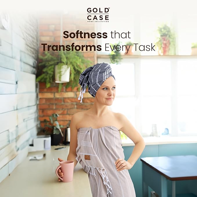 GOLD CASE HOME COLLECTION Lycia Original Turkish Hand Towels by Gold CASE-Set of 6-20x40'' 100% Cotton Decorative Bathroom & Kitchen for Hand,Face,Hair,SPA,Farmhouse,Gym and Dishcloth, Multicolor-2