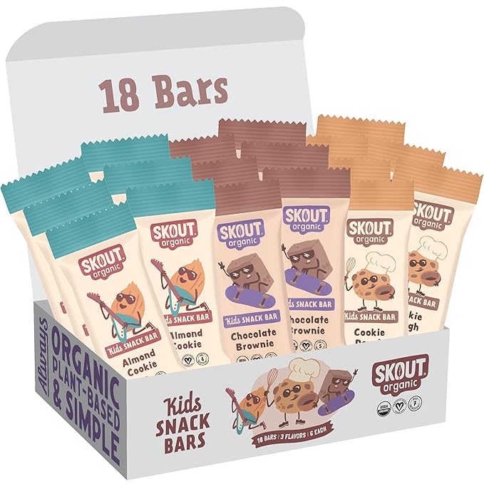 Skout Organic Dessert Inspired Kids Snack Bar Variety Pack (18 Pack) | Organic Kids Snack Bars | School Snacks & Lunch Snacks | Vegan & Paleo | Gluten, Dairy, Grain Free…