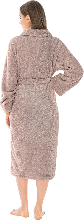 PAVILIA Premium Womens Plush Soft Robe Fluffy, Warm, Fleece Sherpa Shaggy Bathrobe