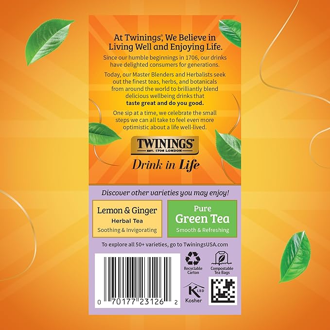 Twinings Wild Berries Herbal Tea Individually Wrapped Bags, 20 Count (Pack of 1), Full-Flavoured, Naturally Caffeine-Free, Enjoy Hot or Iced, 20 Teabags