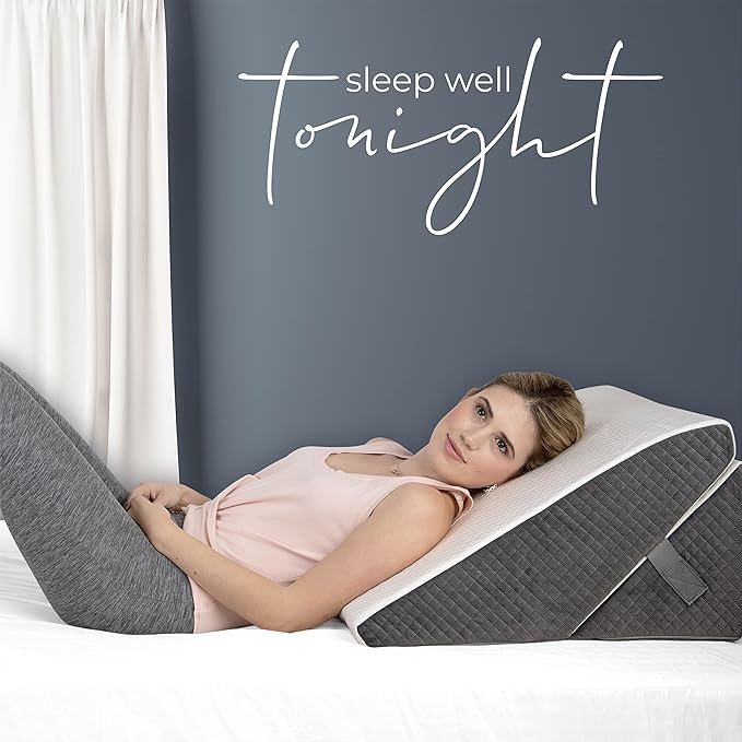 Kolbs Bed Wedge Pillow Chic Jacquard Cover for Sleeping and Acid Reflux, Heartburn (Adjustable Height Wedge)