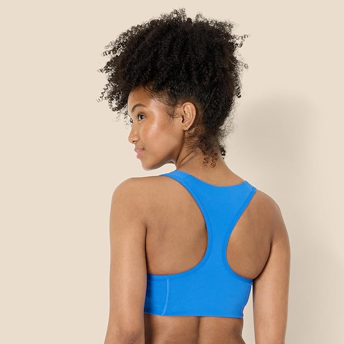 Amazon Essentials Women's Active FormFlex Buttery Soft Light Support Square Neck Racerback Sports Bra